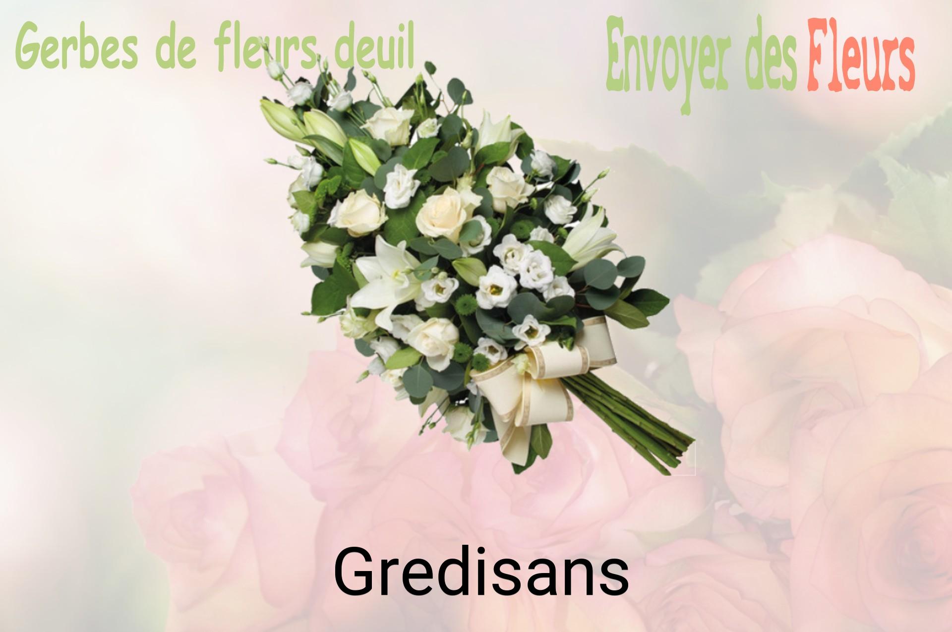 Gerbe de fleurs de deuil livrée à Gredisans